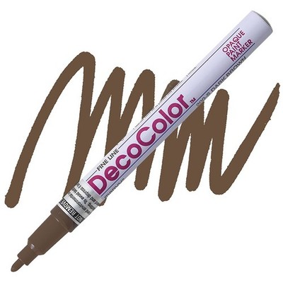 DecoColor, Paint Marker, Dark Brown Ink Fine Point, Permanent, Oil Based, Opaque