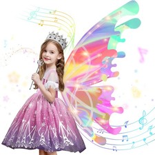 Light Up Butterfly Fairy Wings for Girls 4-6, Gifts for 4 5 6 7 8 Year Old Ki...