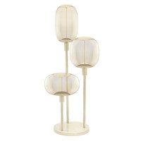 Stehleuchte Stahl Glas Beige Osram E27 3-Flammig BüRo 78 Cm Stehlampe Wohnzimmer