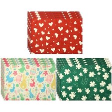 12 Pcs Valentine's Day Red Love Heart Placemats St. Patrick's Day Fresh