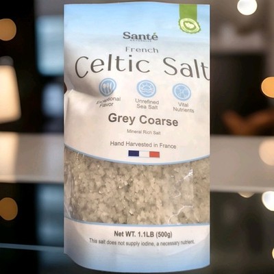 Sante Grey Coarse Sea Salt from the Celtic Sea   1.1 lb (18 oz) Unrefined French