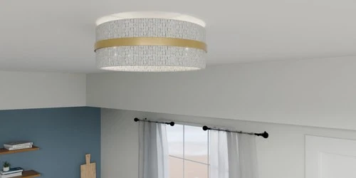 Quoizel QFL6220 Maeve 2 Light 14"W Flush Mount Drum Ceiling - Gold - Picture 8 of 9