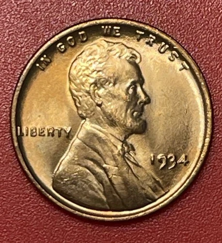 1934 P Lincoln Cent,  Red,  Gem Uncirculated, A Beautiful Gem Wheat Cent!