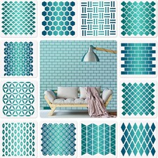 12 Sets Geometric Honeycomb Stencils Painting Art Templates Stencils