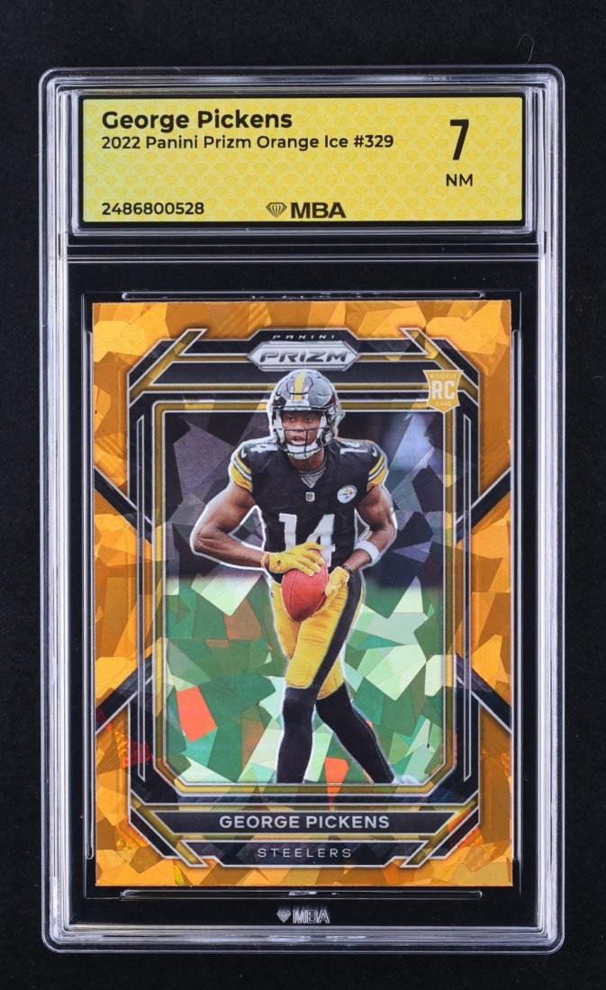 2022 Panini Prizm Orange Ice: #329 George Pickens MBA 7 NM