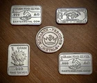1 Gram Each Fine Silver Ingot Bar .999 Pure Silver 5 Grams in Total