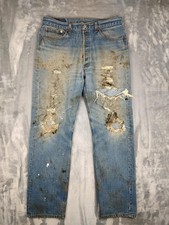 Vintage Levis 501xx Jeans Mens 38x32 Blue Button Fly Distressed 90s Made In USA