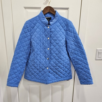 #ad Briggs Petite Medium Quilted Jacket Blue Women#x27;s Casual Outerwear $27.00