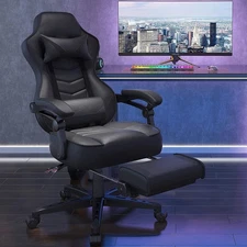 ELECWISH Ergonomic Gaming Chair with Footrest Lumbar Support Recliner Office