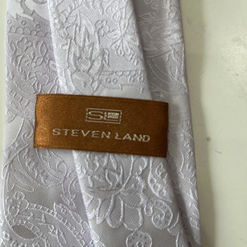 Corbata para hombre Steven Land lavanda ligera con detalles de cachemira. ¡Preciosa corbata! Foto 2 de 2