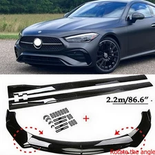 Front Bumper Lip Chin Spoiler Body Kit Splitter Side Skirt For Mercedes-Benz