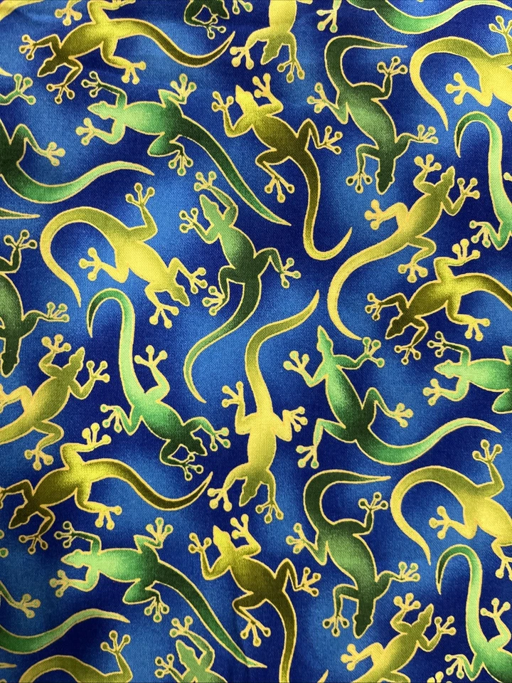 Gecko Fabric Kaufman D#5810 Gecko Toss 42" x 3 1/3 yds Washed - Image 2 of 4