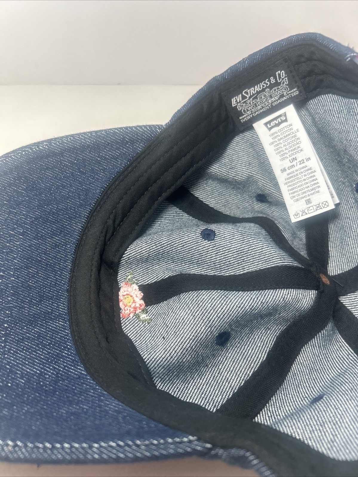 Levi's Denim Hat Adjustable SnapBack  Cap  Straus… - image 9