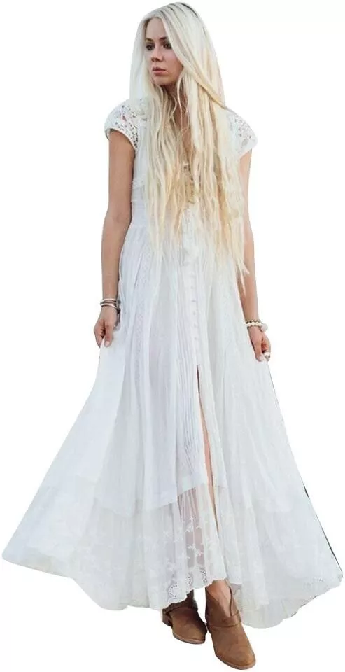 EUC Vintage Spell the Gypsy Designs Wild Belle Gown XS White Lace Dress