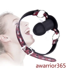 Silicone Open Mouth Gag Plug Roleplay Slave Couples Oral Stuffed Bondage