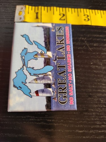 Great Lakes No Salt No Sharks No Worries Fridge Magnet - 2.5 x 3.5 Inches - Picture 4 of 4