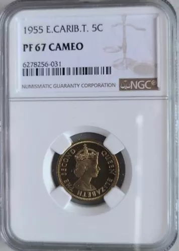 British Caribbean Territories 5 Cents 1955 NGC PF 67 Cameo