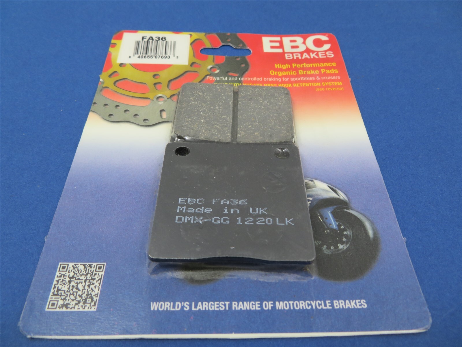 BRAKE PAD SET GMA 100 CALIPER EBC ORGANIC HARLEY SHOVELHEAD REAR 2