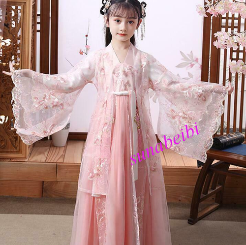 Costume nazionale tradizionale cinese retrò bambina teatro danza vestito - Foto 9 di 11
