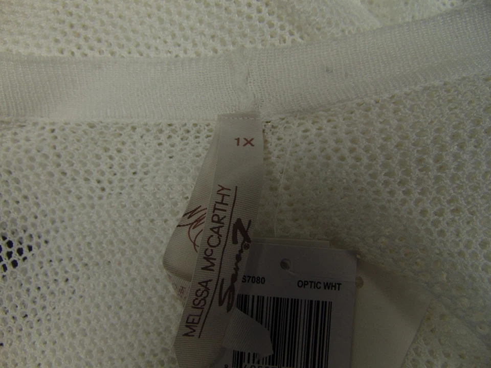 Cardigã Melissa McCarthy Seven7 aberto frontal sem mangas malha espanador 1X #4463 - Imagem 4 de 4