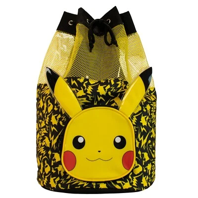 Pikachu Rucksack Kinder Jungen Schule Badetasche Backpack Kordelzug Pokemon