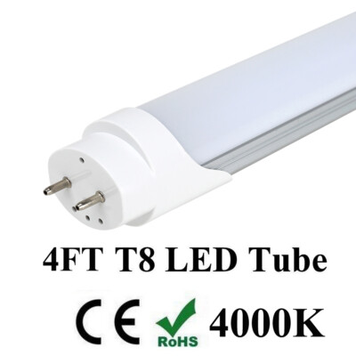 4 FT 18W T8 LED Tube Light Lamp G13 Bulbs Double-End Power 4000K MILKY LENS