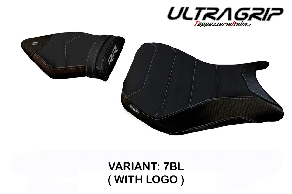 Cubierta de asiento BMW S1000RR 2015 2016 2017 2018 Tappezzeria Ultragrip negra Foto 3 de 4