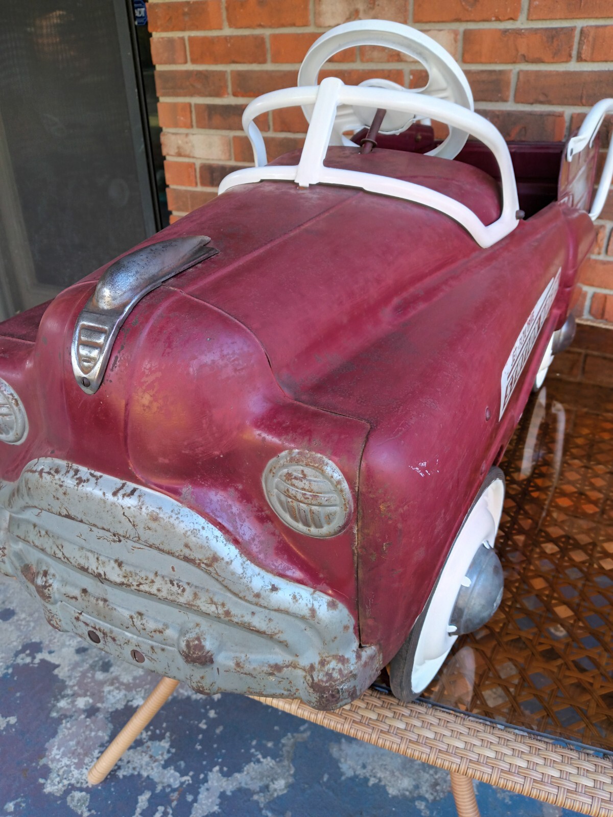 Vintage 1950's Murray Sad Face Pedal Car Jet Flow Drive Station Wagon