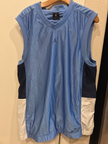 Vtg Y2K Air Jordan UNC North Carolina Colors Tank Basketball Jersey Mens XL