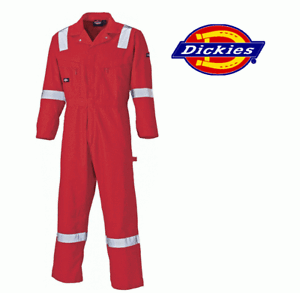 MENS SIZE 50"  30"I/L MASTER MADE WALLS HIGH VIZ RED COVERALL/BOILER SUIT-COTTON
