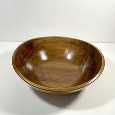 Wooden Wavy Rim Salad Fruits Serving Bowl 11 x10.5 x4