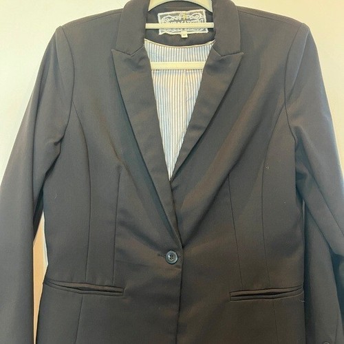 Pink Martini Cyra Black one Button Blazer Medium Office Going Out Classic - Picture 4 of 13