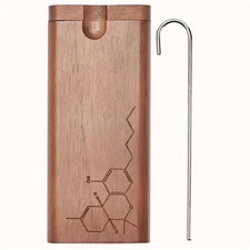 Artisan Wood Dugout Case - Compact One Hitter Storage Box with Smell Proof Lid