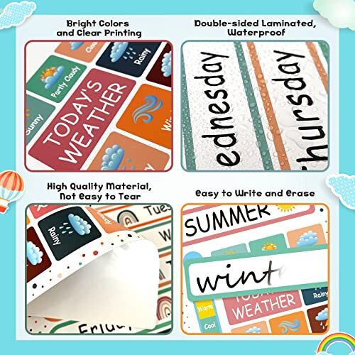 Boho Rainbow Calendar Bulletin Board Set 94 Pieces Classroom Calendar with  Da... | eBay