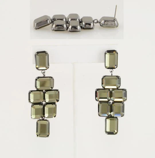 PENDIENTES DE JOAN RIVERS CON PIEDRA TOPACIO VERDE OLIVA - Imagen 1 de 1
