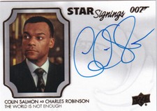 2020 Upper Deck James Bond Autograph Card SS-CS Colin Salmon as Charles Robinson
