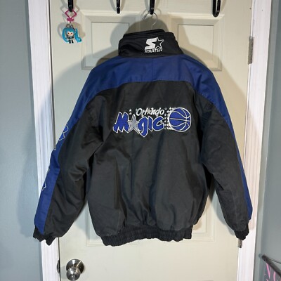 VTG Orlando Magic Starter Jacket Puffer Mens sz XL Blue Black NBA
