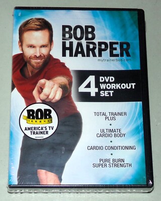 Bob Harper 4 DVD Workout Set Total Trainer Plus Ultimate Cardio Body Pure Burn