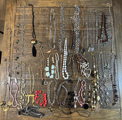 Lot Of 49 Necklaces Good Jewlery Branded Or Makers Mark And Unbranded Variety
