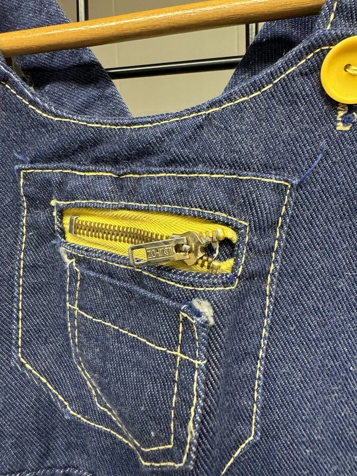 Mono de Colección Años 70 Azul Amarillo Detallado Super Acampanado Campana Parte Inferior Talla 6 Foto 4 de 4