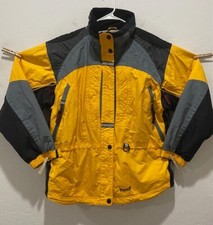 Women's Marker Insulated Snow Coat Size 12 Full Zip Cord Locks Pockets Yellow
