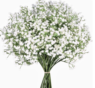 12 Pcs Artificial White Real Touch Baby Breath Flowers, Real Touch Gypsophila
