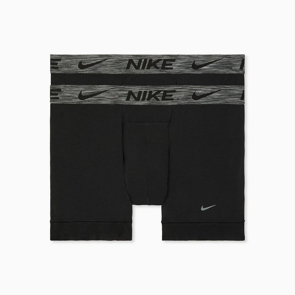 Calzoncillos Nike Dri-FIT ReLuxe negros/grises para hombre (paquete de 2) KE1077-001 - talla L/XL NUEVOS SIN CAJA Foto 2 de 4