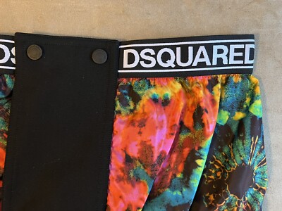 DSQUARED² RUNWAY TIE DYE MULTI LONG SWIMSUIT BRIEFS SLIP SWIMBRIEF