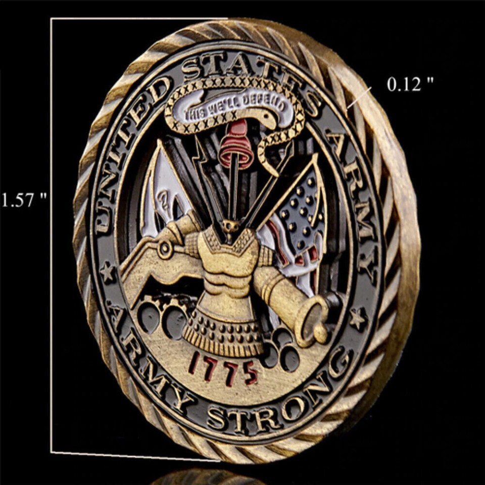 1775 US Army Challenge Coin Metal Hollow Core Valori Scavati Collezione Di Medaglie Commemorative Milari Regalo Di Festa - Foto 6