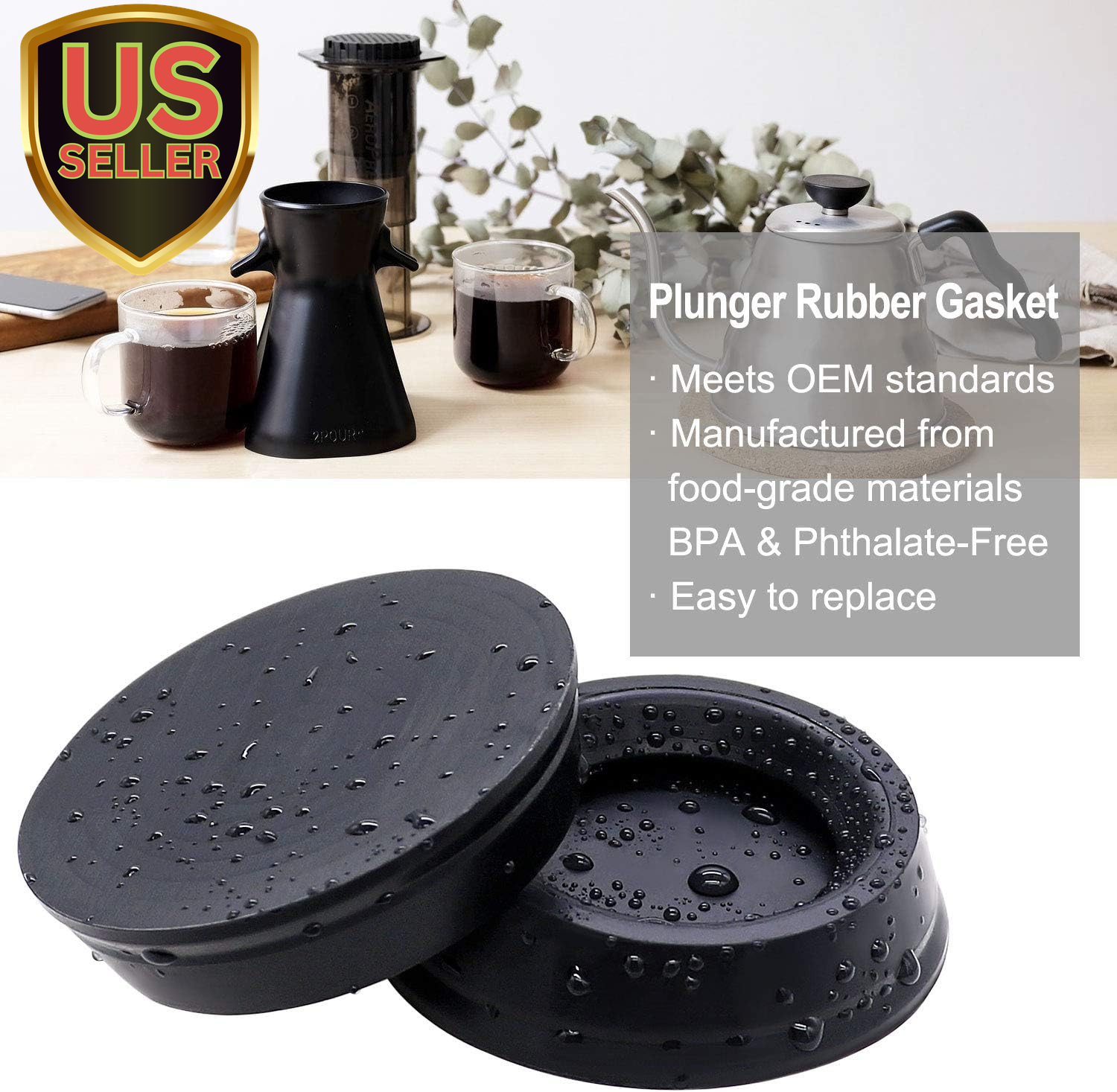 Plunger Rubber Gasket Replacement Part for Aeropress Coffee and Espresso Make...