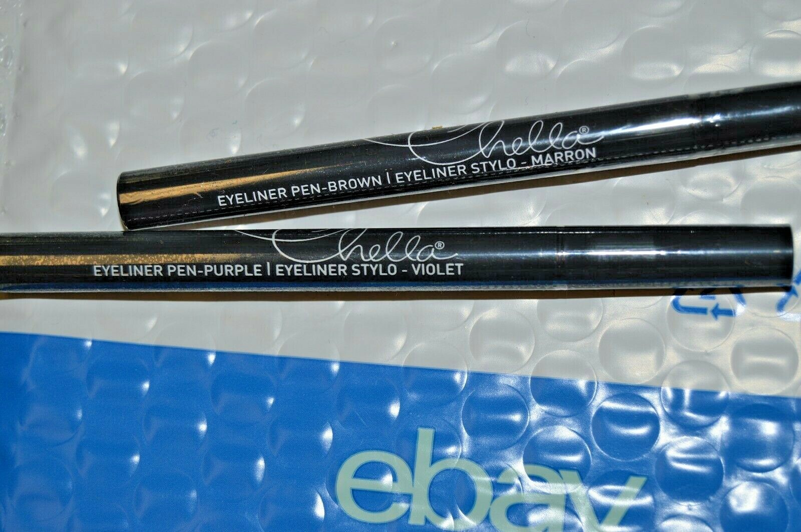 2X Chella Eyeliner Pen in Violet & Brown 0.7 ml/.02 NEW & Sealed Set of