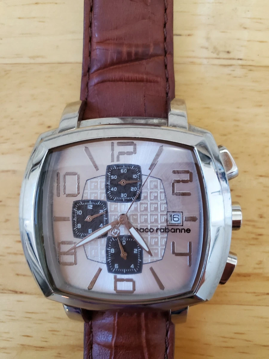 Montre Femme Paco Rabanne Paco Time - Boîte 8 - Cuir Marron - Occasion TB état