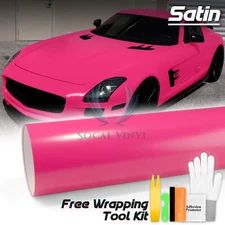 Premium Satin Rose Red Matte Flat Vinyl Wrap Sticker DIY Decal Film Bubble Free