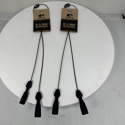 2X NEW BLACK Costa Del Mar C-Line Eyewear Leash strap, retainer, leash NWT CE11